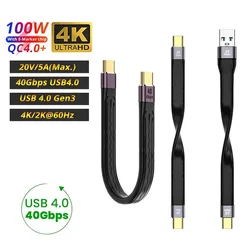 40Gbps USB C to USB Type C Cable for MacBook Pro Quick Charge 4.0/3.1 60W 100W PD Fast Charging for Samsung Xiaomi Charge Cable