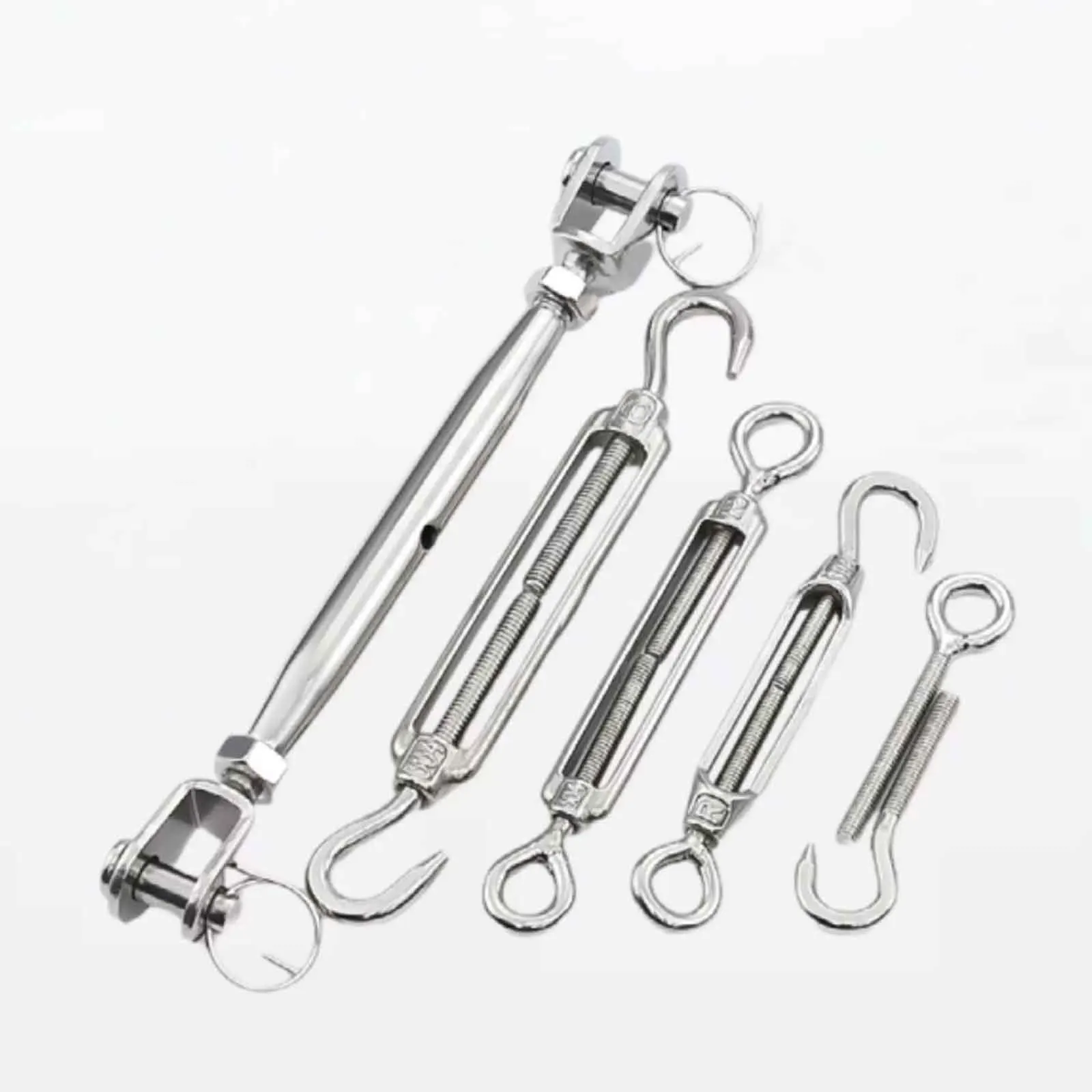 1pc M4-M20 304 Stainless Steel Open Body Turnbuckle, Wire Rope Tensioner, Cable Strainer Rope Tightener for Tightening Wire Rope