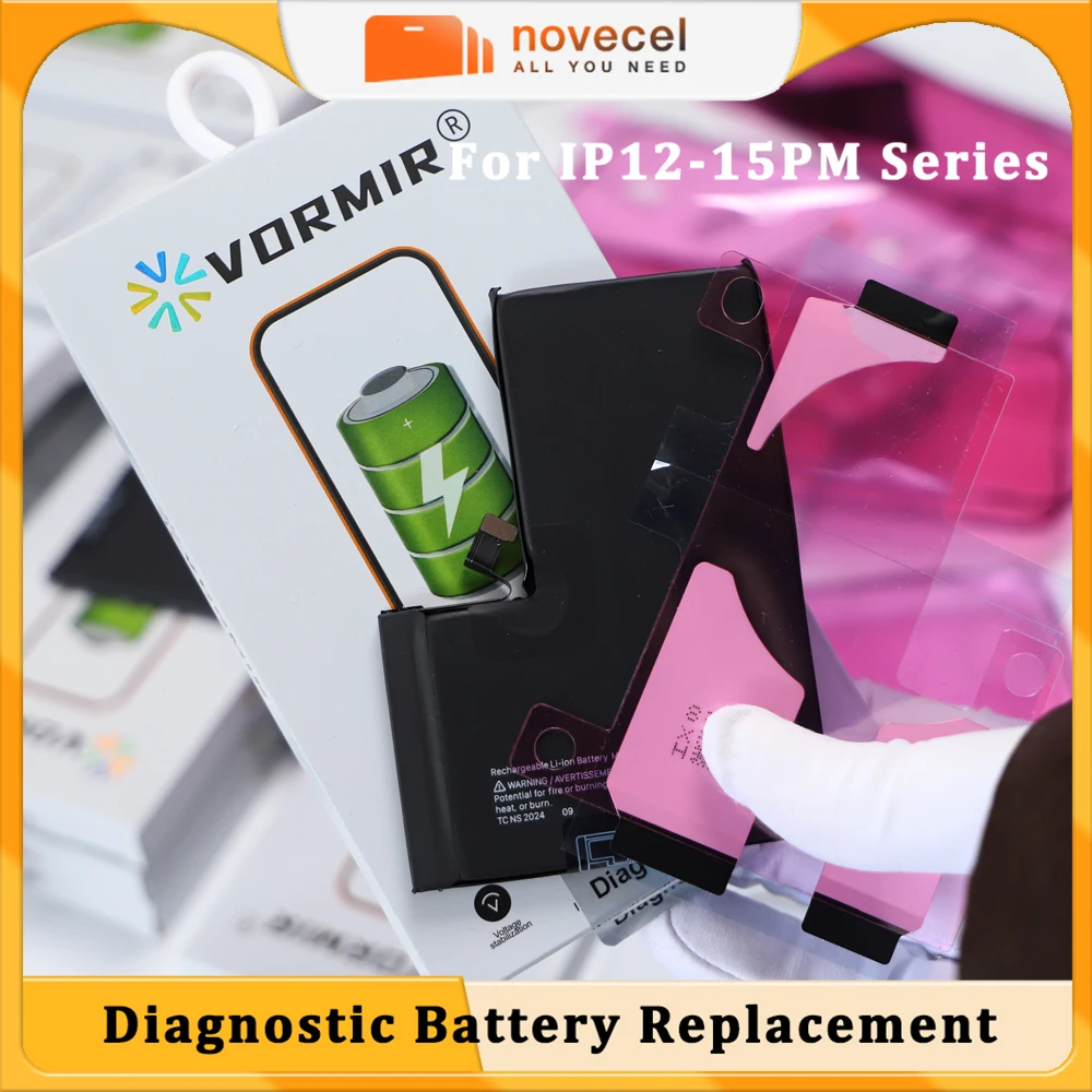 Vormir 5pcs Diagnostic Battery No Pop Up Message Run Diagnose 100% Health For iPhone 15 13 12 13Pro Max 14 Plus 15Pro 12 Mini