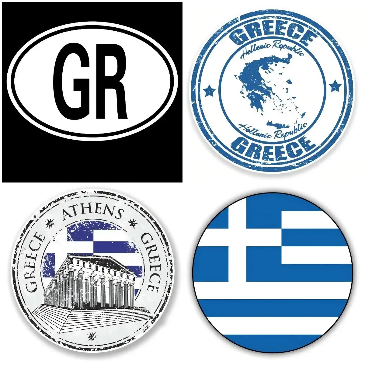 

GR Greek Greece Vinyl Stickers Greek Luggage Window Truck Camper Car Body Refrigerator Wall