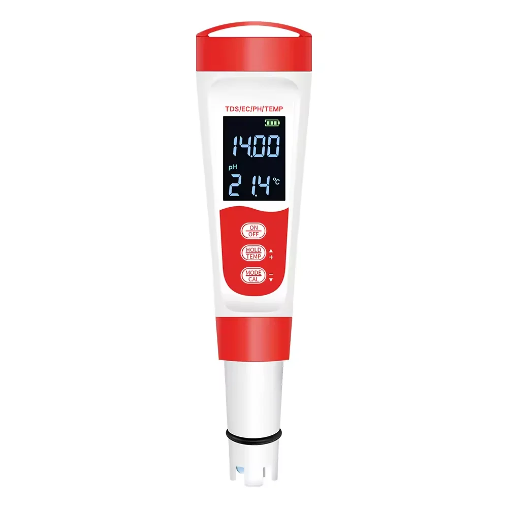 Probador de Calidad del Agua tipo rotulador Digital 4 en 1 medidor de temperatura de pH TDS EC conductor para beber ampliamente utilizado