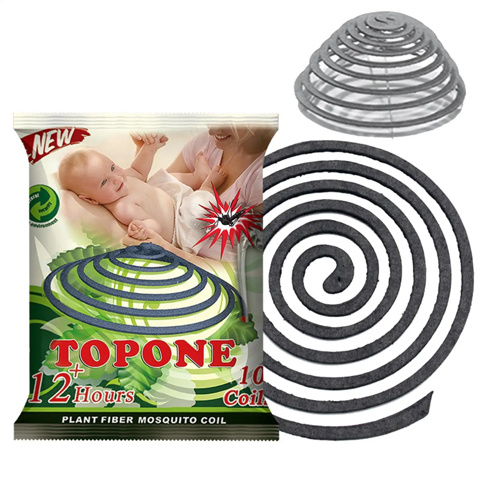 Bobines anti-moustiques 10 pièces, répulsif pour cafards et mouches, protection de 12 heures, longue durée, citronnelle