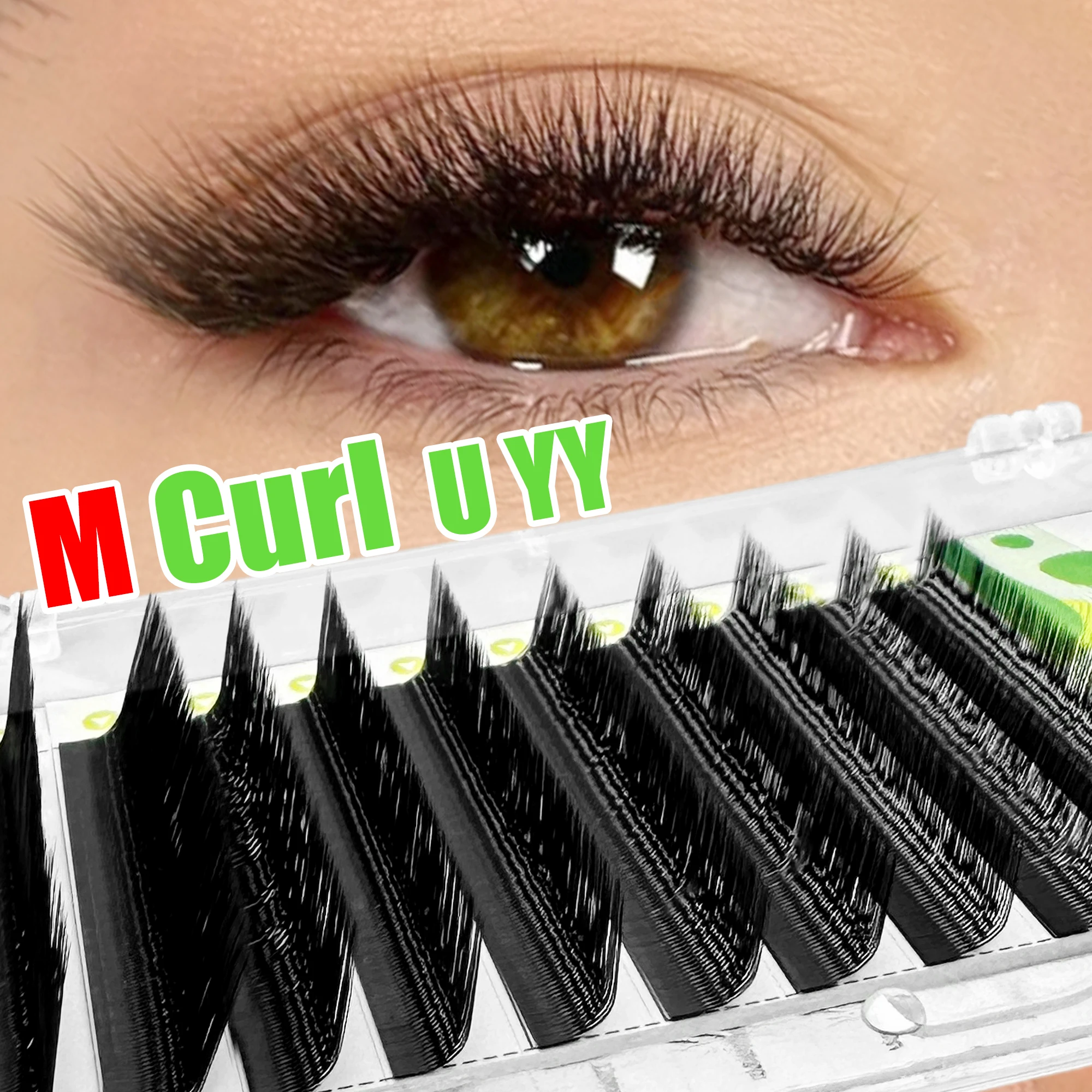 

Lakanaku M/B/C/D Curl U Shape YY Lashes Soft Fio YY Cilios 2D Premade Fans Lashes Extension