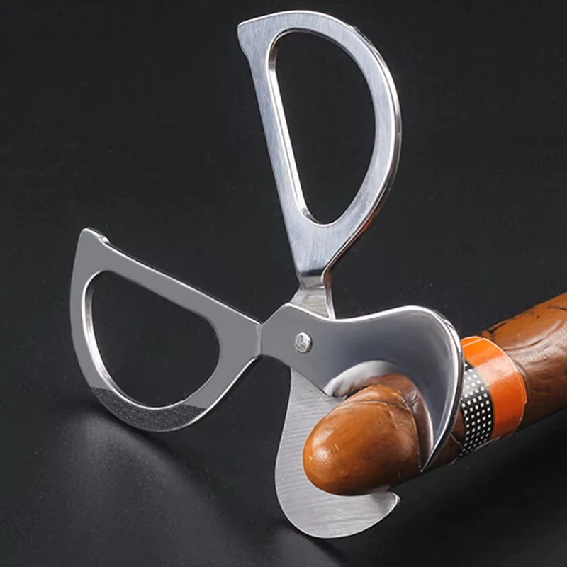Stainless Steel Cigar Scissor Tablet Splitter Pill Cutter Rustproof Cutters With Ergonomic Round Handle For Father Gifts