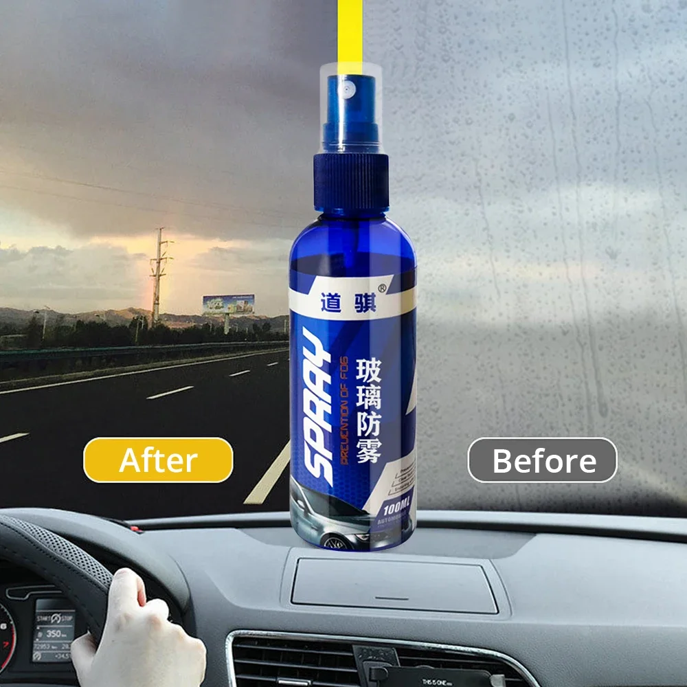 100ml Car Antifogging Agent Auto Window Sight Coating Spray Glass Cleaner Waterproof Rainproof Anti-Fog Agent Water Repellent