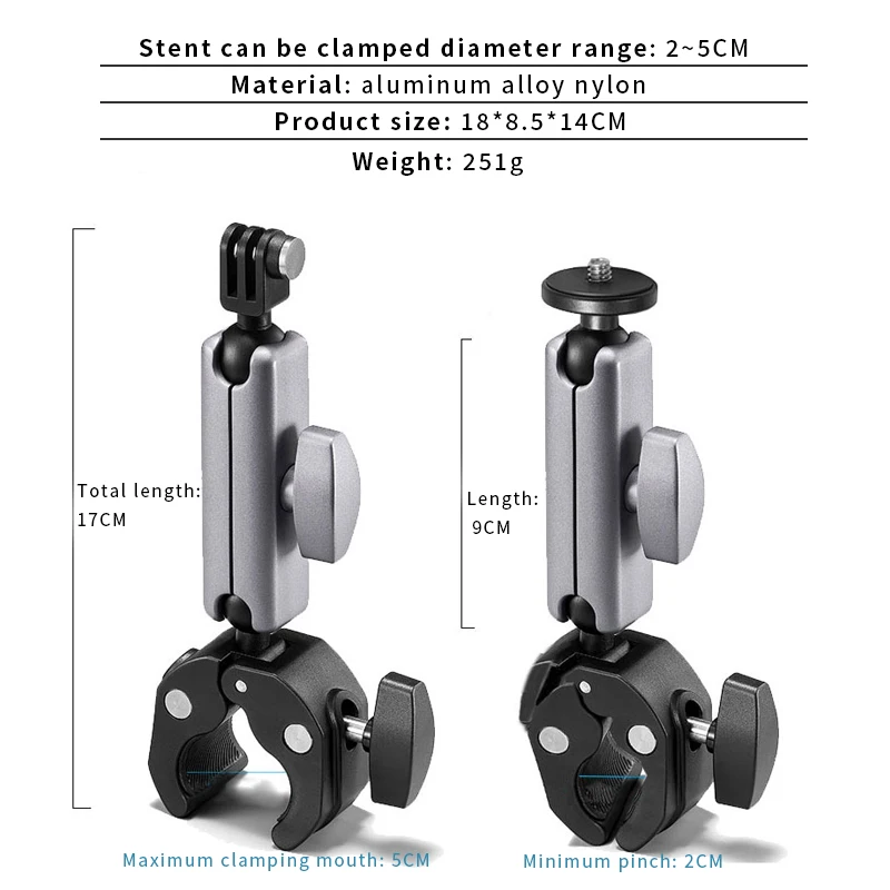 Handlebar Mount For Insta360 X4 X3/ONEX2 Aluminium Mountain Pole Mount Bicycle 360 Degree Rotation insta 360 one x 3 Accessories