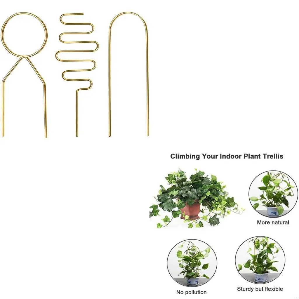 

Creative Geometry Metal Plant Trellis Climbing Bracket Plants Climbing Holder for Indoor Outdoor Garden Yard Gardening C5AD