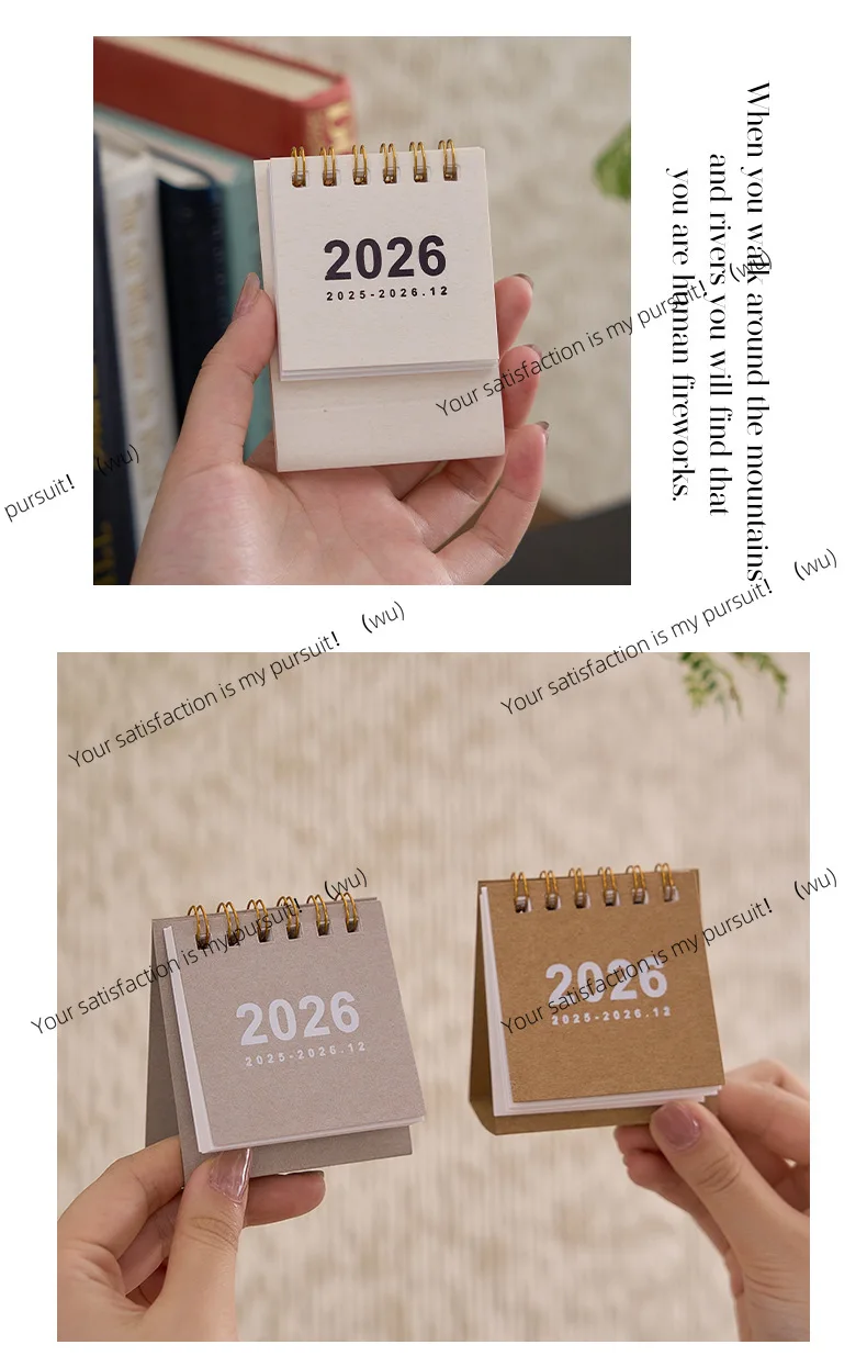 2026 Kawaii mini calendar, notepad to-do list, time management, desktop decoration, calendar