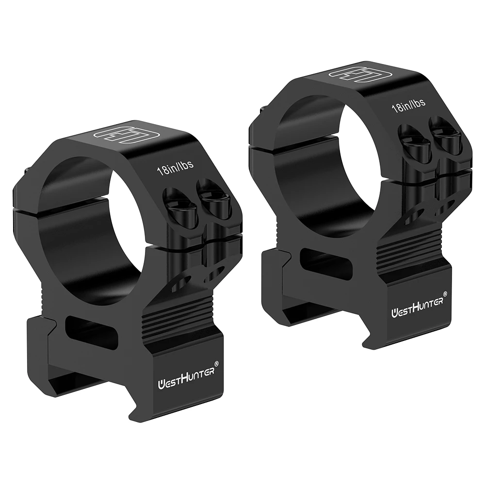WestHunter Low-Profile Picatinny Zielfernrohrmontagen mit 1 Zoll (25,4 mm) Mittelhöhe, 20 mm Schienen-Zielfernrohrringe, passend für 25,4 mm / 30 mm / 34 mm Tubus für die Jagd