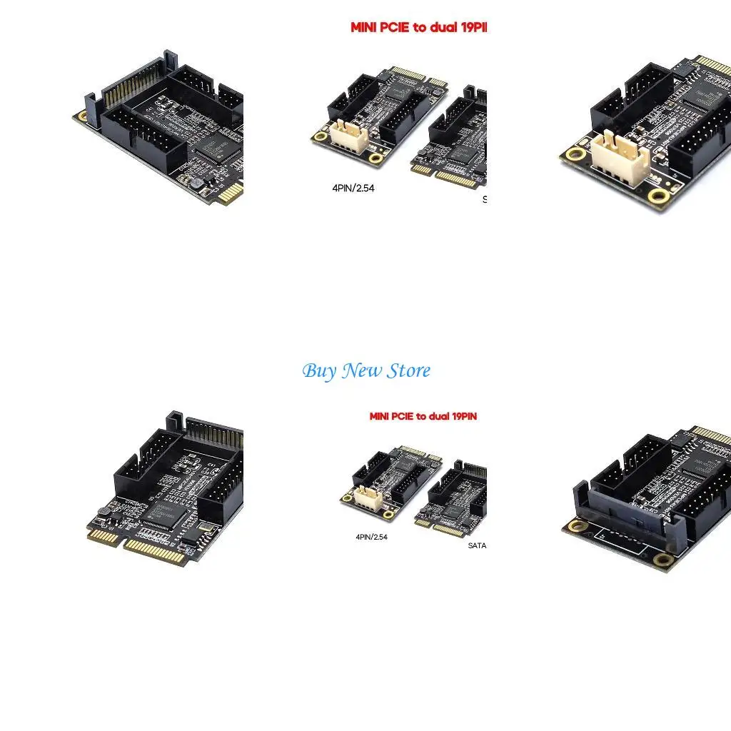 20CE Mini PCIe to Twin 19-Pin Front Panel Adapter Miniature 4Pin/ Power