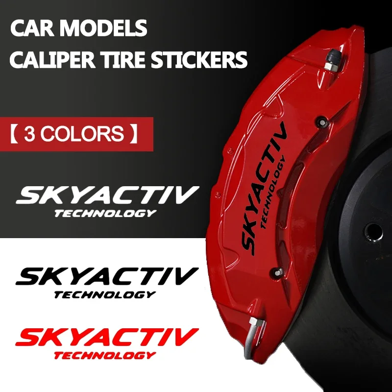 6pcs Car Caliper Refitted Sticker for Mazda SKYACTIV Logo 2 3 CX-3 CX-30 CX-5 MX-30 Hatchback Saloon Hybrid Styling Decoration