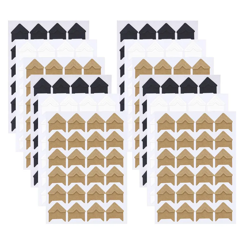 Diy Vintage Hoek Kraft Papier Stickers 5 Kleur Voor Zelfklevende Fotoalbum Accessoires Scrapbooking Foto Beschermen Decoratie