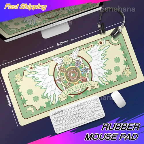 Imagen 2 del producto Alfombrilla de ratón de Anime con tarjeta Xxl Sakura, alfombrilla grande para teclado para juegos, alfombrilla para ratón con tarjeta de payaso, alfombrilla para ordenador y oficina, alfombrilla de escritorio extendida