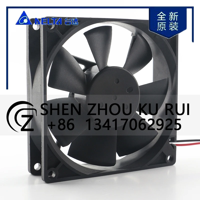 

Delta AFB0912HH 5V 24V 48V DC12V 0.40A AC EC 9025 90X90X25MM 9CM 2-wire high air volume chassis Ball bearings Silent cooling fan