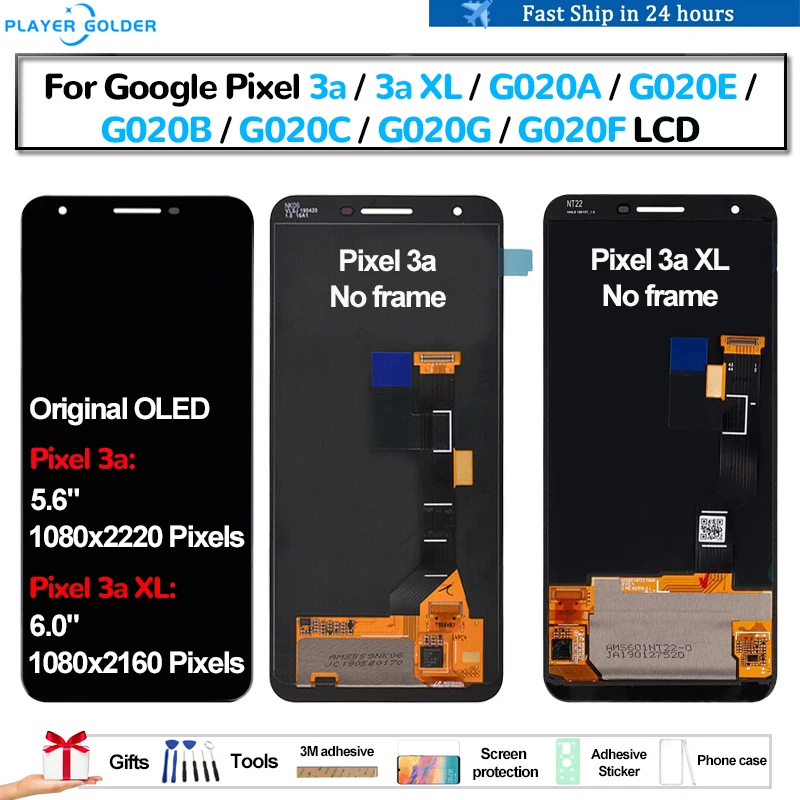 Original OLED For Google Pixel 3a 3a XL G020A G020E G020B G020C G020G Pantalla lcd Display Touch Panel Screen Digitizer Assembly