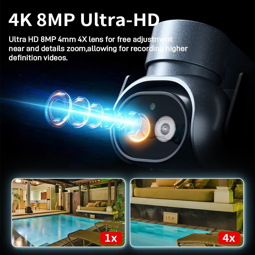 Ultra HD 4K Wifi Überwachungs kamera ai Mensch erkennen Auto Tracking IPTV Outdoor-Überwachungs kamera für Sicherheits schutz