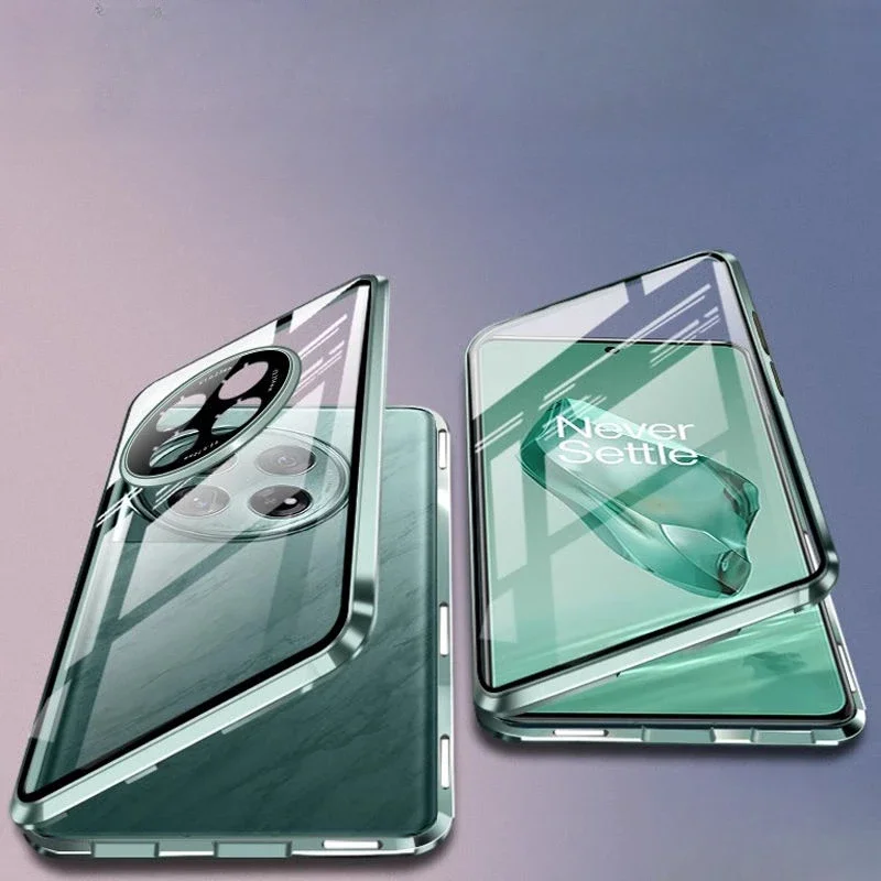 

Double-side Glass Phone Case for Oneplus 12 Magnetic Case 360° Full Protection Back Cover For OnePlus12 One Plus 12 1+12 Shell