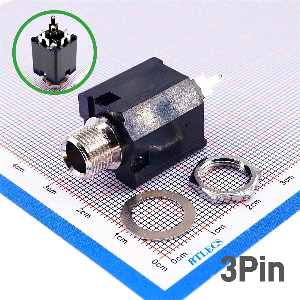 1 Piece 6.35mm 3 Pole Plug TRS 1/4\