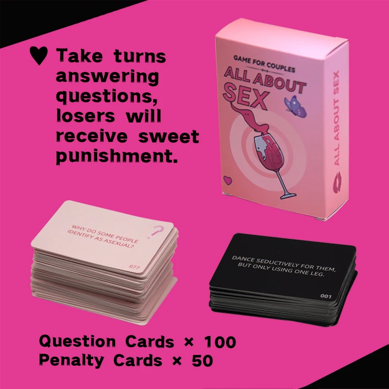 All About Sex, An Exciting Original Card Game for Couples, Elevate Your Evenings with Fun and Joy, 2 Players, 20+Mins, Age 16+