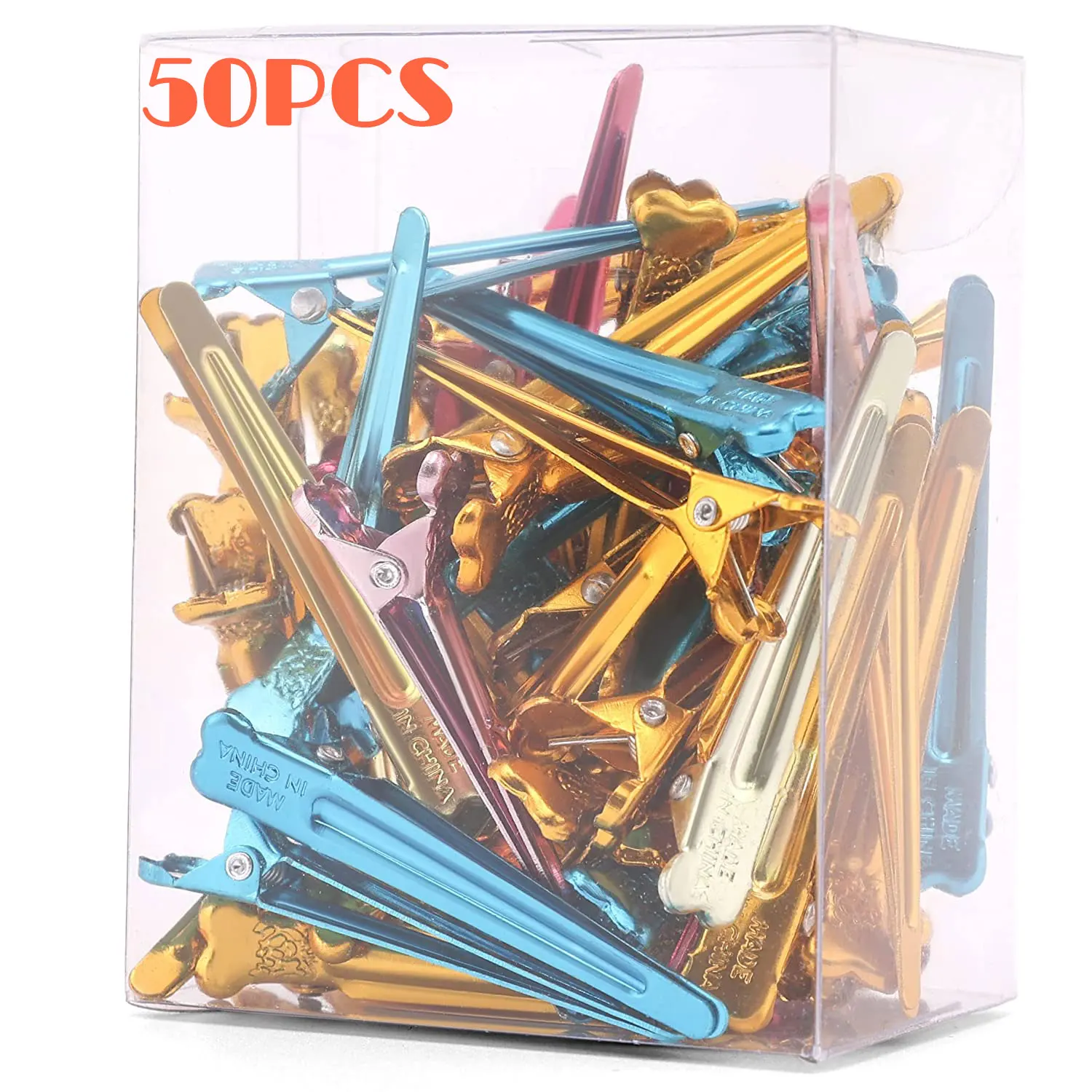 50Pc/Box Aluminum Hairpin Duckbill Hairpin Hairdressing Clip Hair Fixed Hairclips Salon Home Stlying Tool 2023
