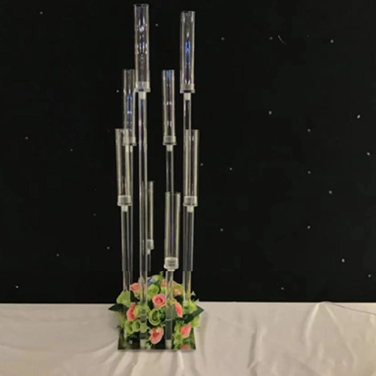 

Acrylic Candelabra 8 Heads / Arms Candle Holders Wedding Table Centerpiece Flower Stand Holder Candelabrum Party Home Decor