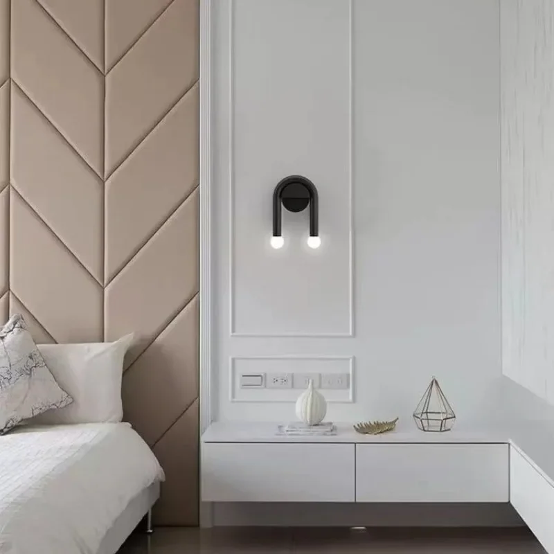 Modern Nordic Simple Fashion Creative Wall Lamp Living Room Bedroom Bedside Study Hotel Aisle Lamps