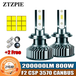 ZTZPIE F2 6000K Auto HB3 HB4 9005 9006 H1 H7 H4 H11 Bulb Canbus Led Lamp CSP 3570 Car Headlight Fog Light 800W 200000LM