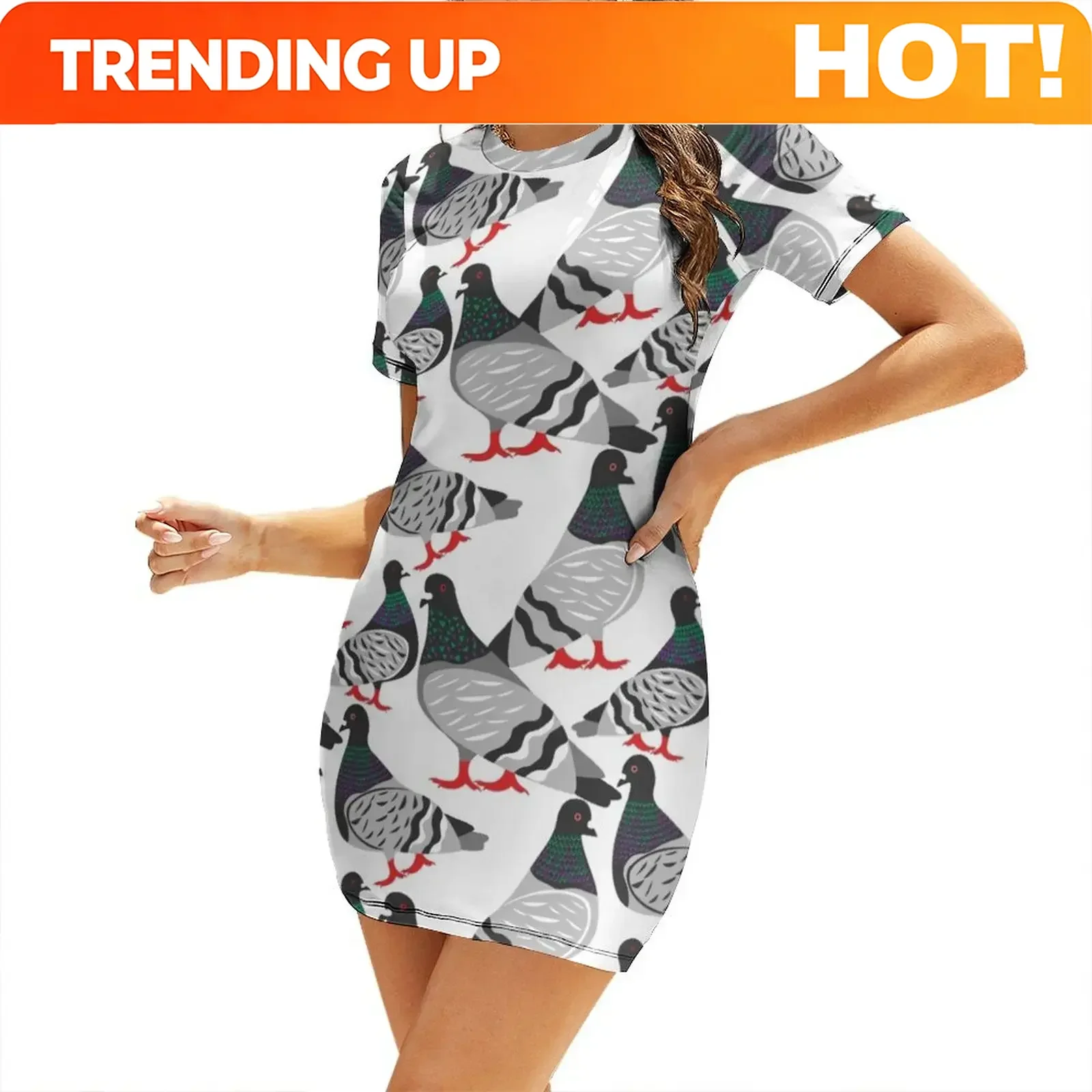 Customization Pigeon Power Short-Sleeved Dress women's summer dresses 2025 Party dresses for women dress women elegant luxury cl