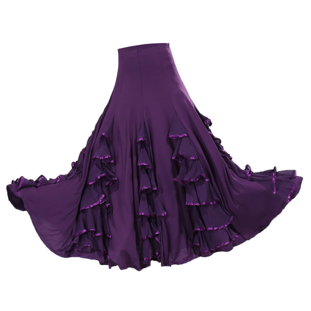 Sukienka do flamenco, walca, big swing, modern, długa spódnica, fioletowa