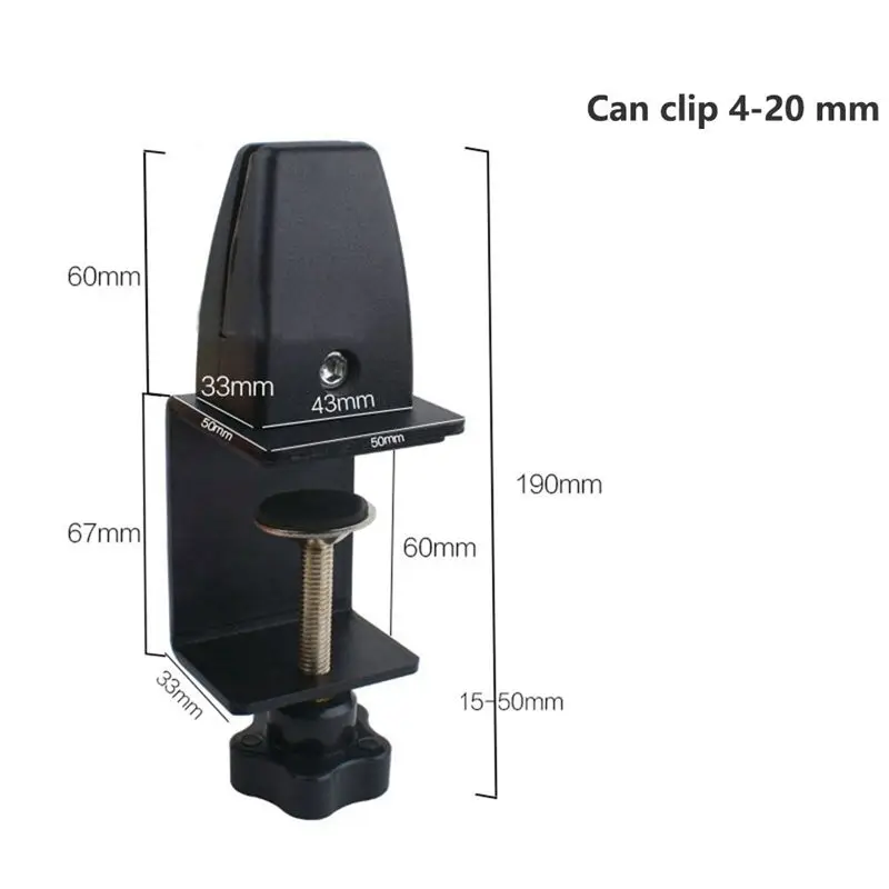 a65i]-punch-free-aluminum-alloy-screen-clip-desktop-glass-fixed-clip-wooden-board-clip-desk-partition-clip-lengthened-190mm