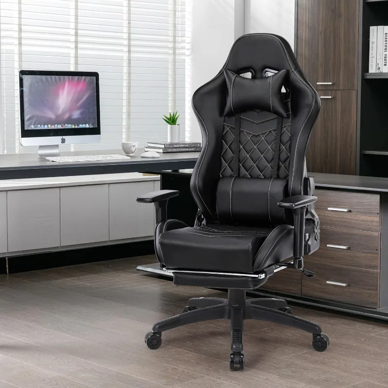 Blue Whale Gaming Chair for Adult 350lbs Computer Chair with Adjustable Lumbar Support Headrest