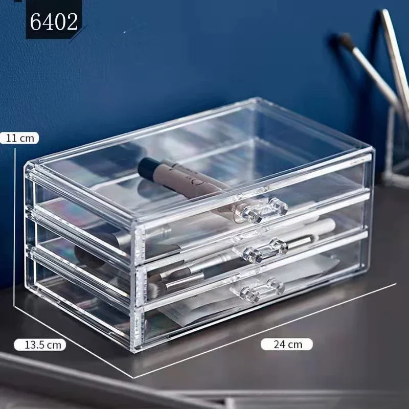 Acrylic Cosmetics Storage Box Transparent Drawer Organizer Large Capacity Desktop Compact Dustproof Makeup Jewelry Storage Box