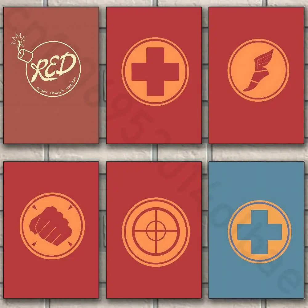 

Game-T-tF2 new group Poster HD home decor sticky wall waterproof home living room bar aesthetic decor
