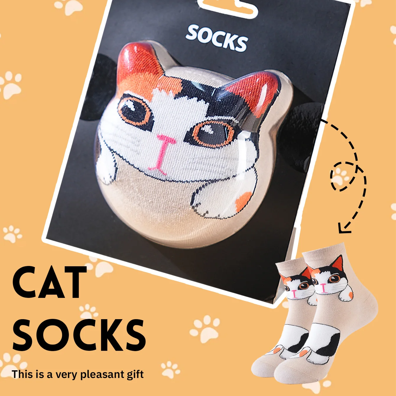 1 par de meias de cano médio para homens e mulheres, novidade e divertida, meias coloridas de caixa de presente de gato animal, estilo moderno europeu e americano, confortáveis e respiráveis, presentes de novidade casual de festa, dia dos namorados, natal, papai noel, outono e inverno, meias fofas e divertidas para todas as estações