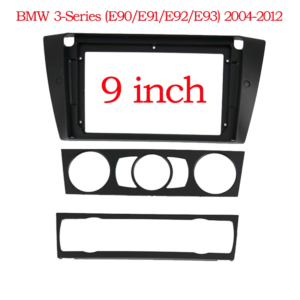 RSNAVI 1-2Din Car DVD Frame Audio Fitting Adaptor Dash Trim Kits Facia Panel 9inch For BMW 3 Series E90 E91 E92 E93 2006-2011