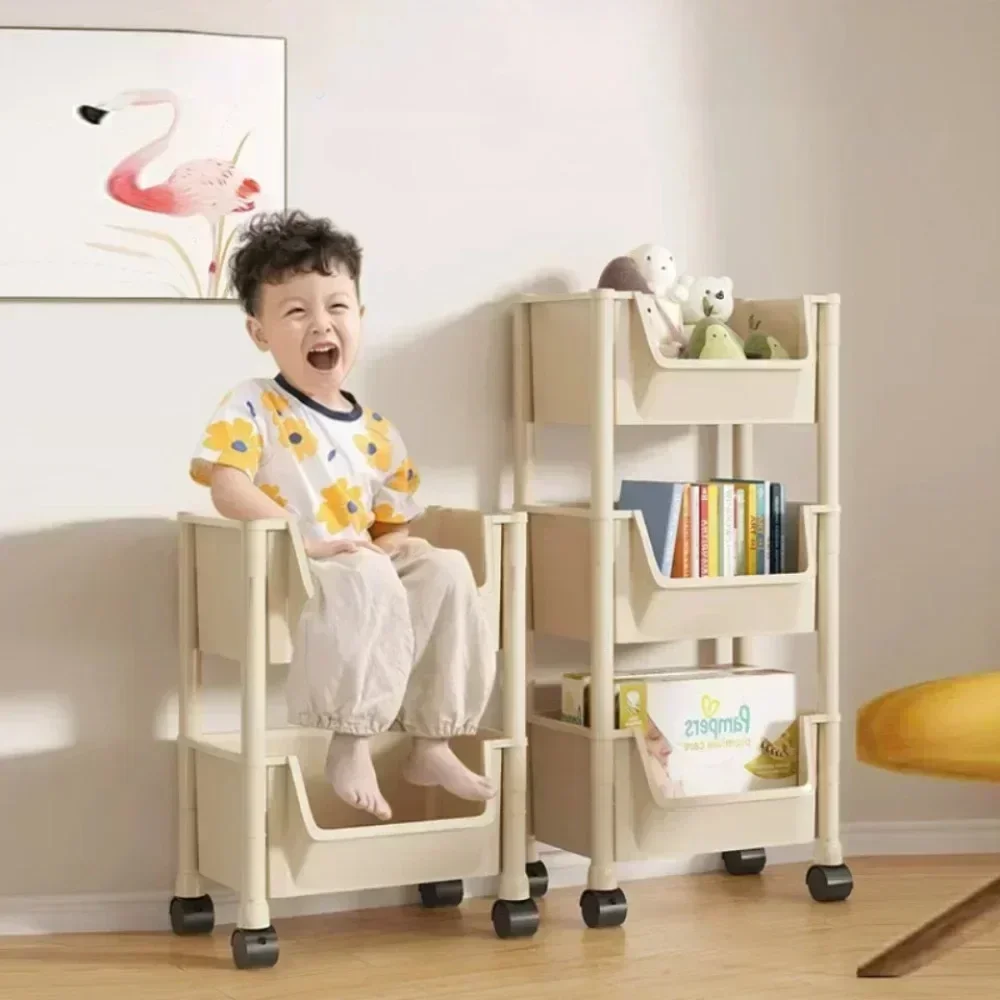 Kitchen Storage Trolley Bookshelf Slit Storage Cabinet Bathroom Living Room Home Organizer Rack Kitchen Corner Narrow image 5