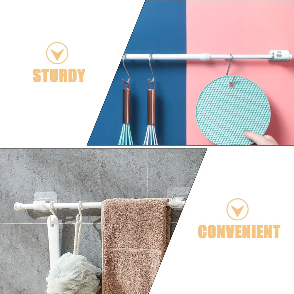 

Telescopic Curtain Rod No Drill Heavy Duty Tension Shower Window Door Clothes Drying Adjustable Closet Mount