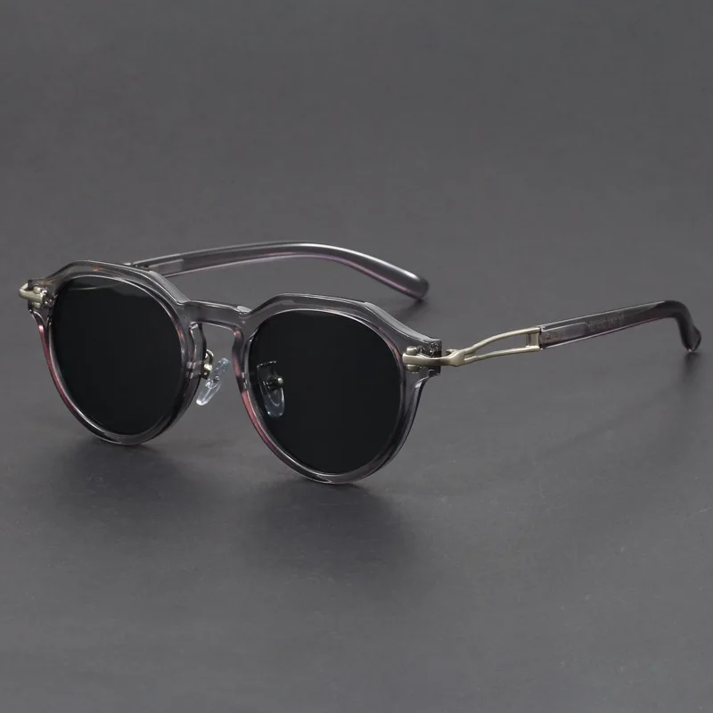 

Vintage Designer Outdoor Sunglasses Men Round Fashion Plastic Titanium High Quality Sun Glasses Man UV Protection Glasses Woman