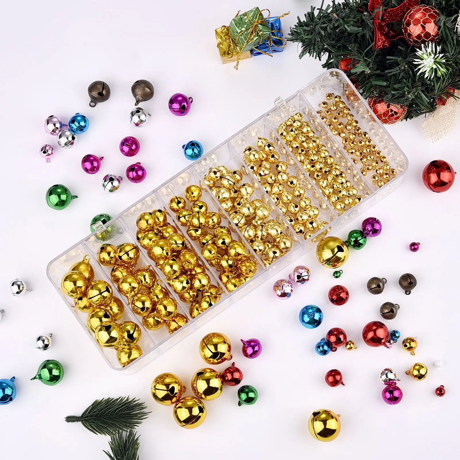 6-14mm Aluminum Christmas Jingle Bells Loose Beads Small For Festival Party Xmas Tree Decor DIY Crafts Accessories 20/30/50pcs