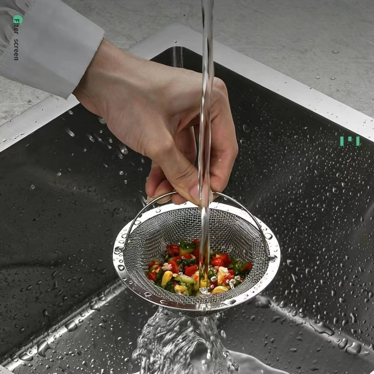 

Stainless Steel Mesh Filter with Handle, Rustproof Sink Strainer, Anti-Clogging Tool for Kitchen Bathroom & Produce Wash