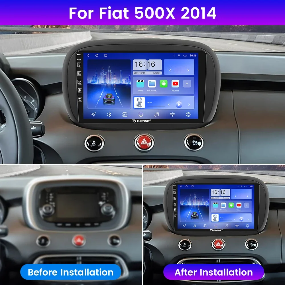 Android Car Radio ForFiat 500X 2014 Car Stereo 2Din Octa Core GPS Navigation Player IPS Screen Carplay Android Auto