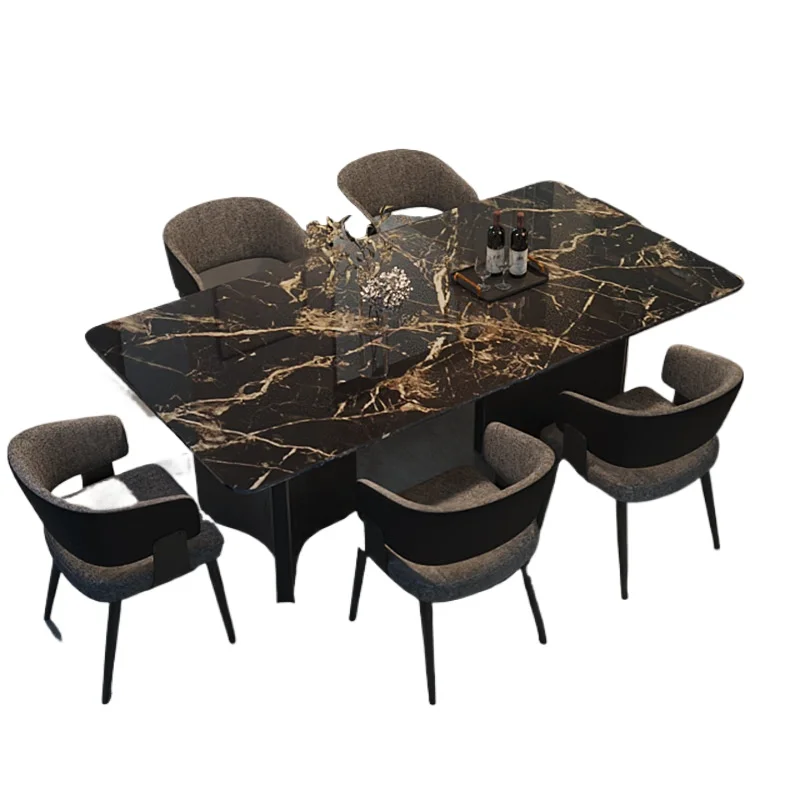 

Natural marble dining table luxury stone Sarolan rectangular living room home dining table Italian style
