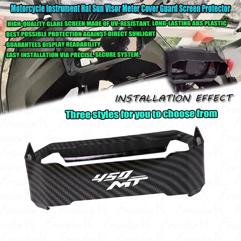 Carbon Forged Black Sun Visor Instrument Hat For 450MT 450 MT ﻿450mt CF450MT ADV 2024 2025 Motorcycle Cover Protection