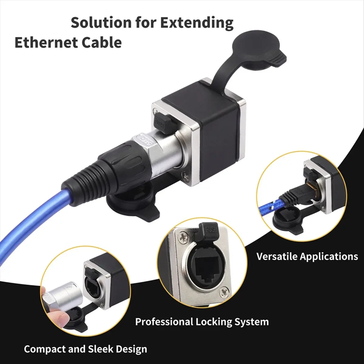 (A03R) Coupleur traversant RJ45, Adaptateur d'extension Ethernet femelle RJ45 droit pour réseau