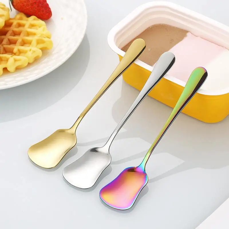

Dessert Stainless Steel Stirring Spoons Gourd Spoon Cake Salad Spoon Luxury Tableware Gift