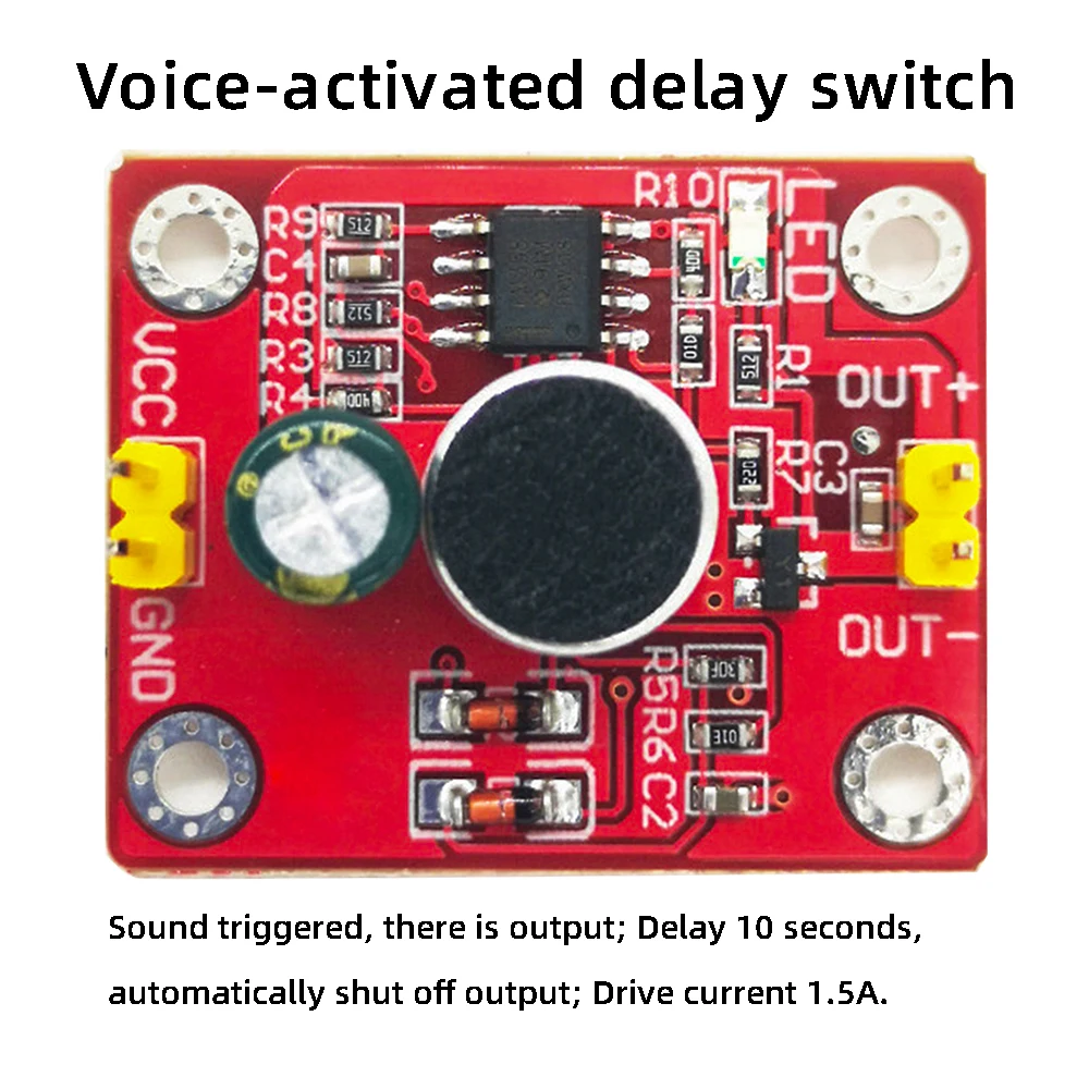 Voice Control Delay Switch Module DC 3V-9V 1.5A Drive LED Table Lamp Motor Electric Fan Clapping Sound Control Board 2M inductio