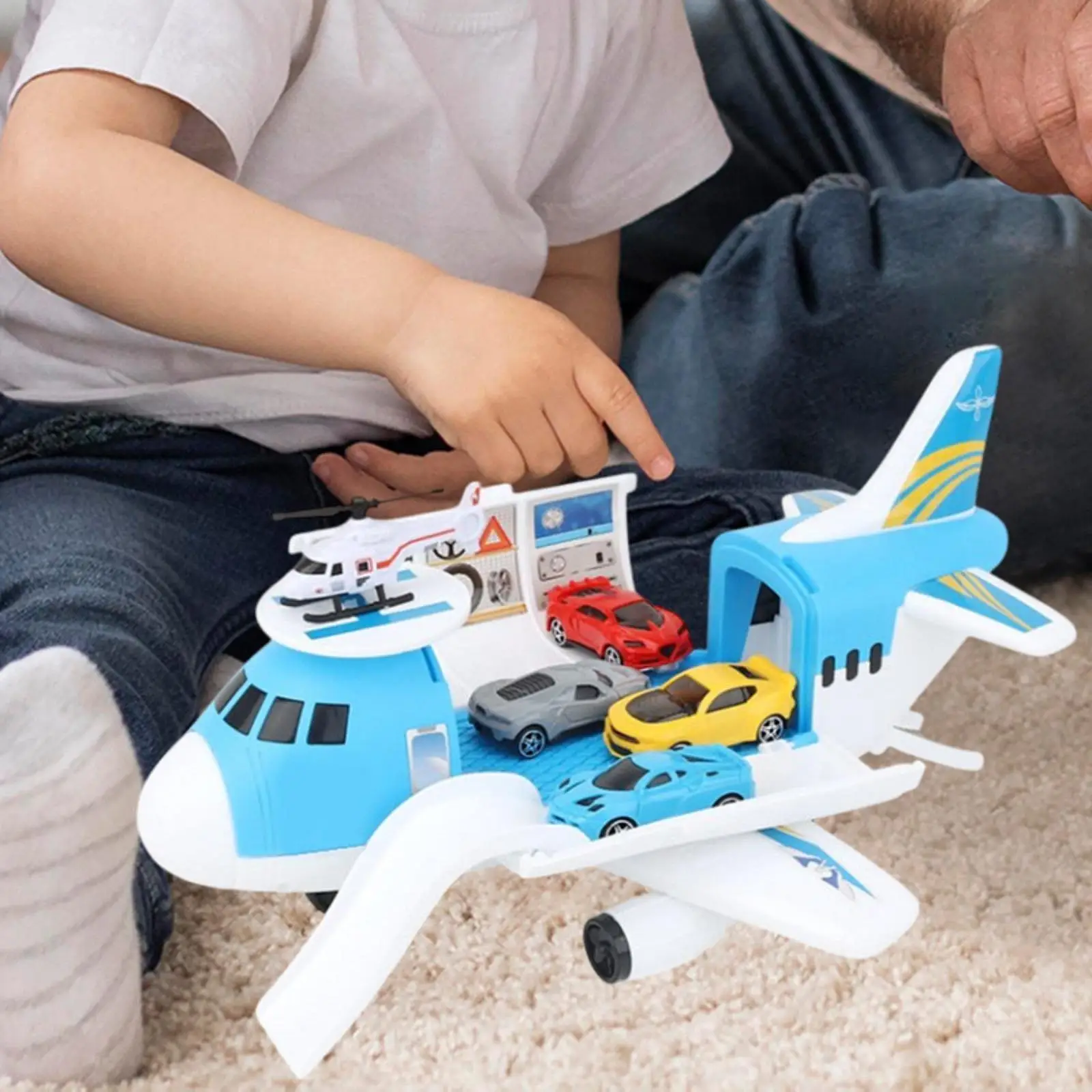 Transport Cargo Airplane Kid Storage Transport Vliegtuig Simulatie Verbeter de motoriek Vliegtuigspeelgoedset voor peuters Kinderen