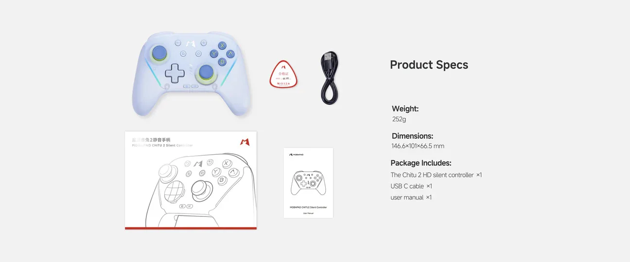 MOBAPAD CHITU 2 Kabelloser Controller für Nintendo Switch/Switch 2 NS2 PC Steam Bluetooth TMR Air Joystick HD Vibration Gaming – Detail 10