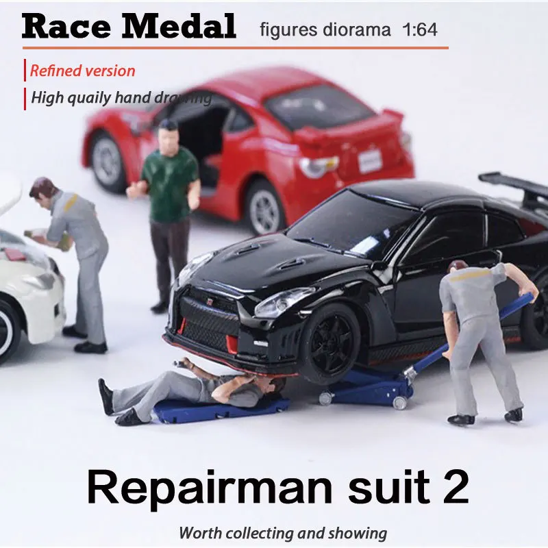 1:64 Scale Automobile Repairman Scene Mini Figure Model For Gift Collection