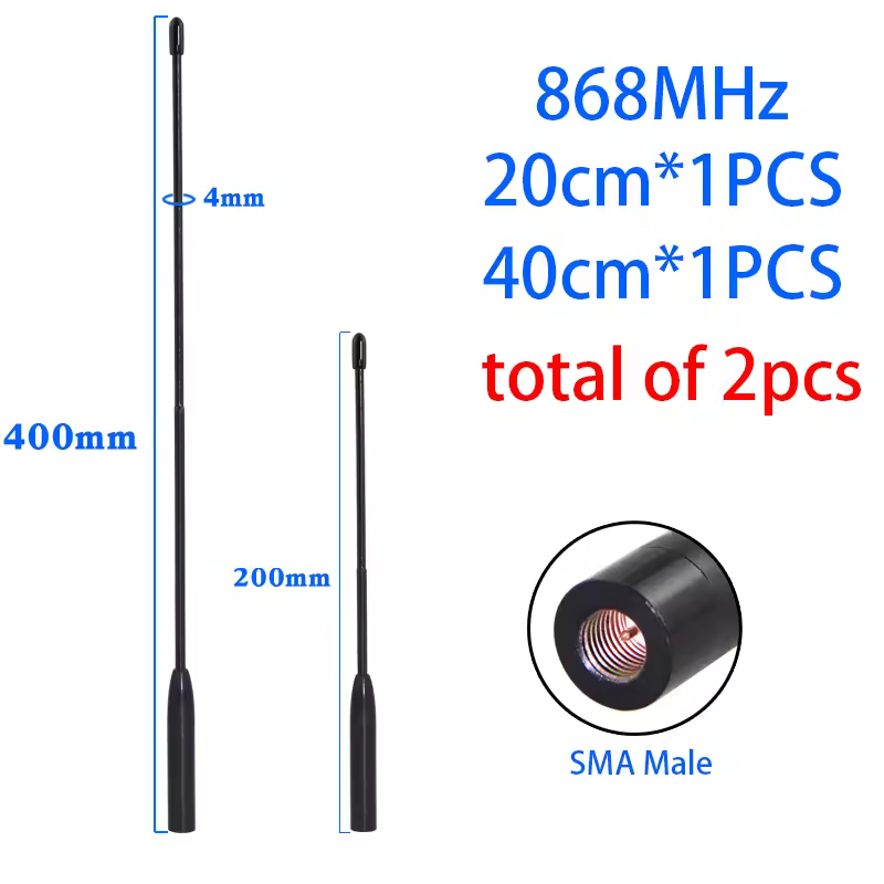 Support custom 2PCS LoRa module Antenna for Meshtastic 868MHz 915MHz soft antenna Omni high-gain whip antenna SMA head connector - Image 2